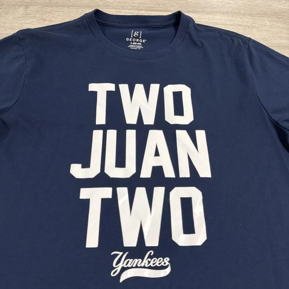 Juan Soto Shirt New York Yankees Two Juan Two Men's Blue Large 65% Polyester